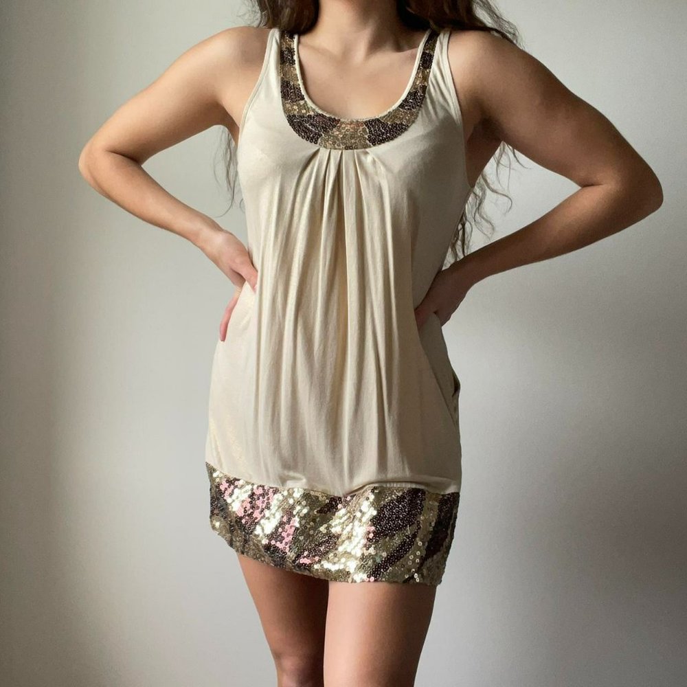 Y2K Gold Sequin Dress